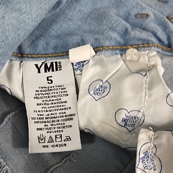 YMI Wanna a Betta Butt? High Waist Jean Shorts Stretch Denim - Picture 7 of 10